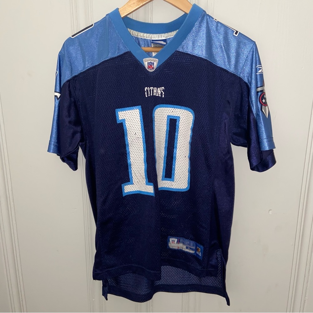 NFL Tennessee Titans Vince Young #10 youth large game day fan blue mesh jersey